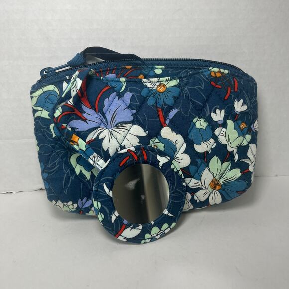 Vera Bradley Floral Bursts Print Compact Travel Cosmetic Pouch with Mirror - Picture 1 of 5